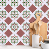 Mosaicowall Vinyl Oil-Resistant DIY Flooring Peel and Stick Tile Sticker & Wall Backsplash Self Adhesive Sticker for home